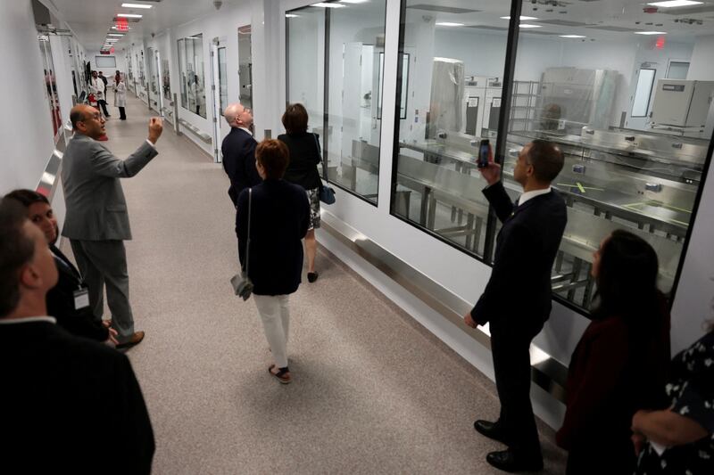 Visitors tour AstraZeneca's new manufacturing facility in Rockville, Maryland. Picture: REUTERS/JONATHAN ERNST
