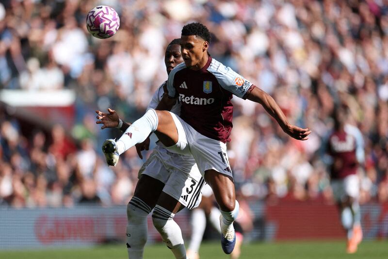Ollie Watkins scores Aston Villa's first goal in their win over Fulham. Picture: REUTERS