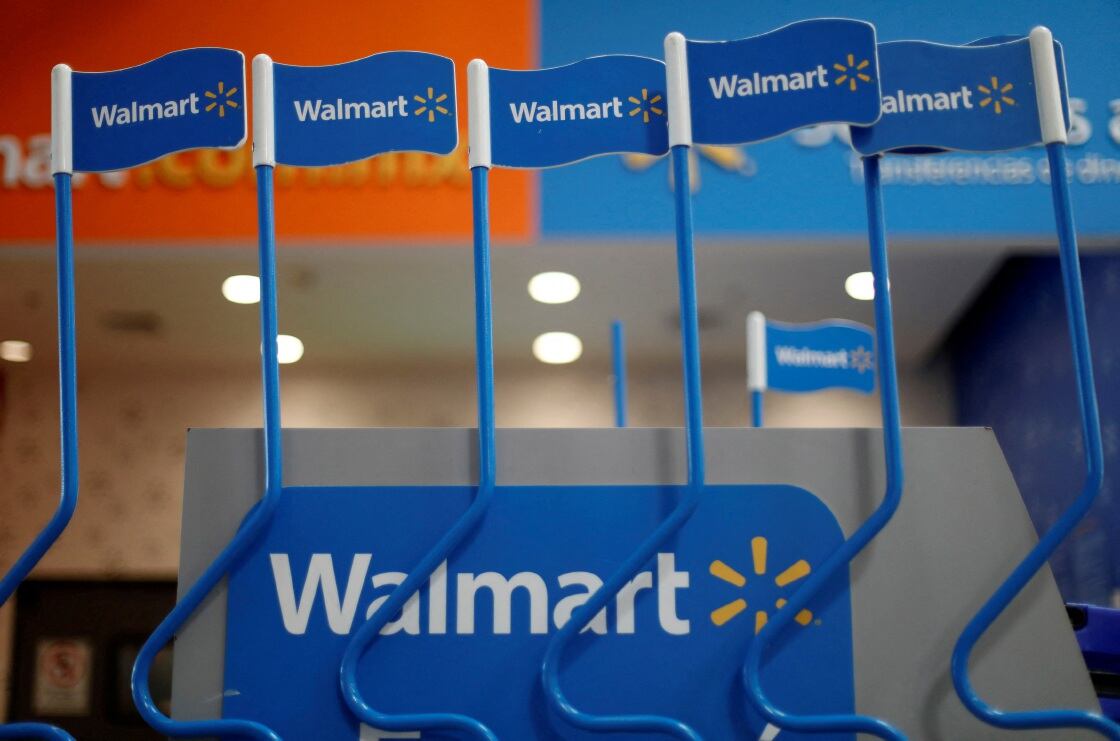 Walmart signs are displayed inside a Walmart store in Mexico City, Mexico. File photo: EDGARD GARRIDO/REUTERS